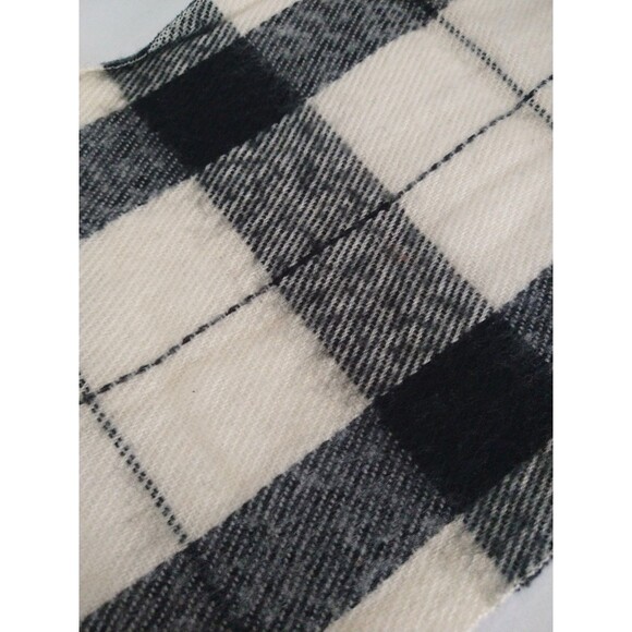 Vintage Made in Japan Rectangle Scarf Black Cream Plaid collectable fashion - Picture 6 of 8